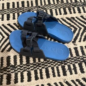 Chaco Navy and Blue Slide Sandals